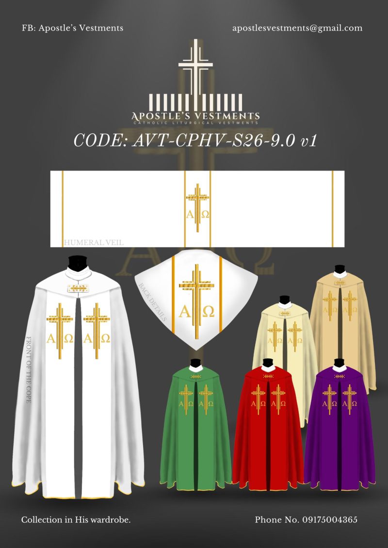 APOSTLE’S VESTMENT COPE AND HUMERAL VIEL DESIGN (AVT-CPHV-2026-9.0)