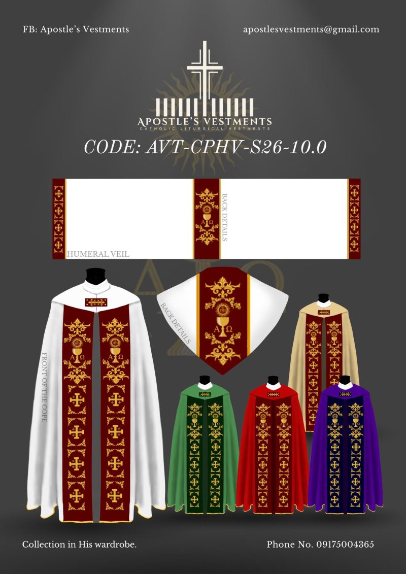 APOSTLE’S VESTMENT COPE AND HUMERAL VIEL DESIGN (AVT-CPHV-2026-10.0)