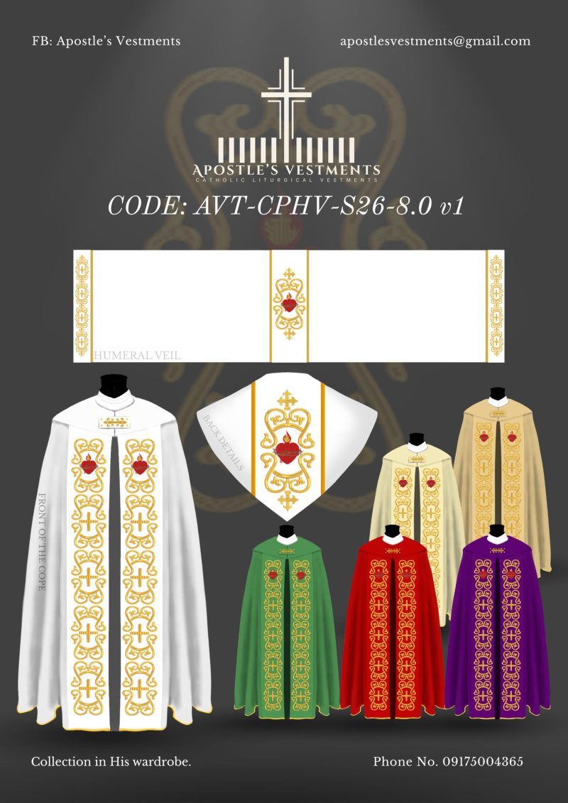 APOSTLE'S VESTMENT COPE AND HUMERAL VIEL DESIGN (AVT-CPHV-2026-8.0)