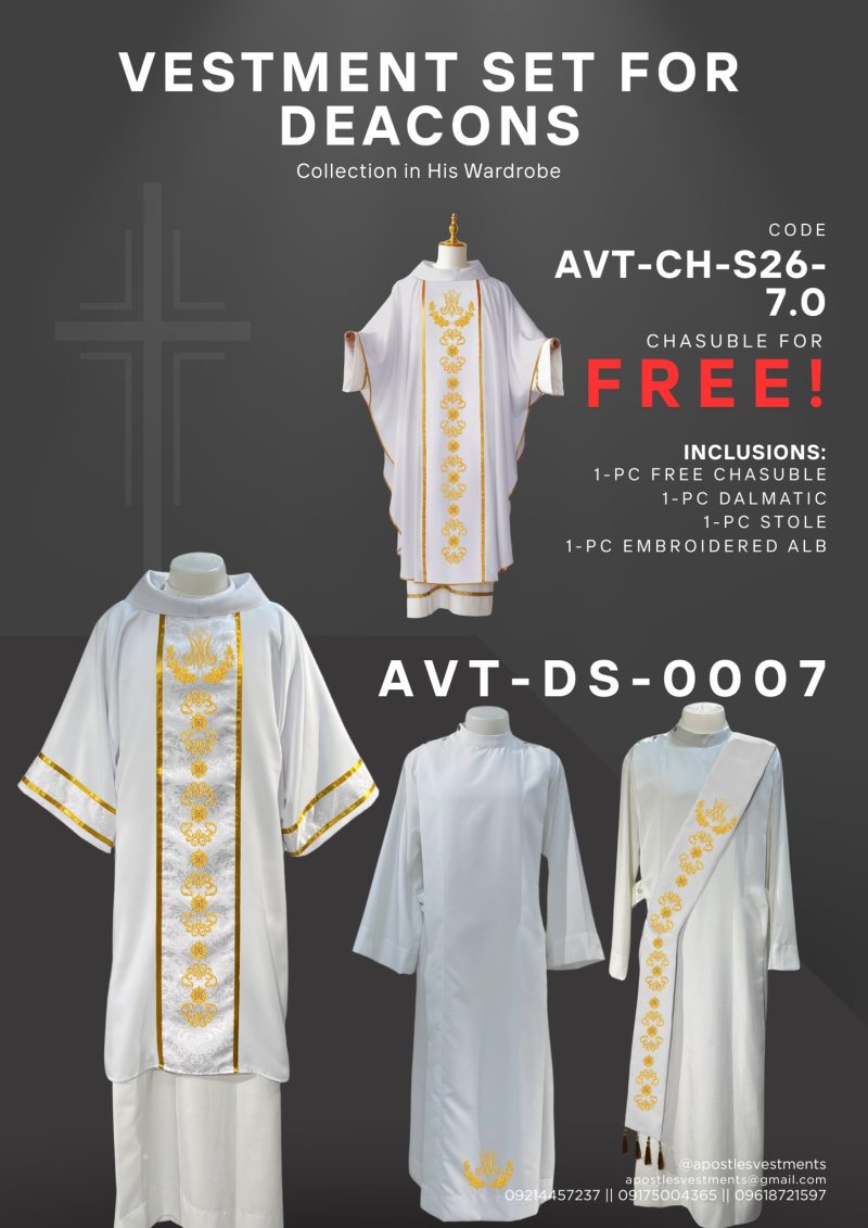 APOSTLE'S VESTMENT DEACON SET DESIGN (AVT-DS-0007)