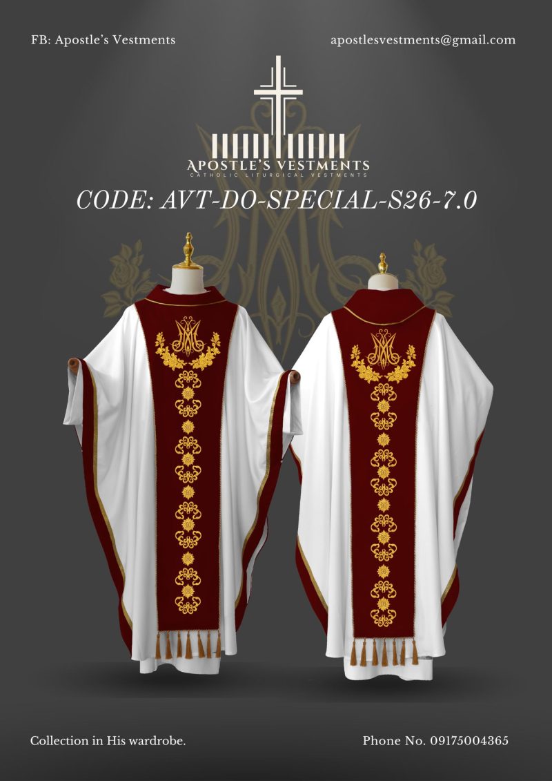 APOSTLE'S VESTMENT DETACHABLE ORPHREY DESIGN (AVT-DO-SPECIAL-26-7.0)