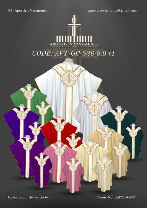 APOSTLE’S VESTMENT GOTHIC CHASUBLE DESIGN (AVT-GC-2026-9.0)