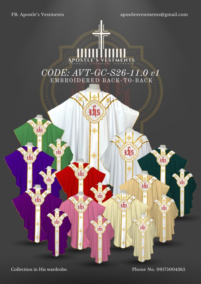 APOSTLE’S VESTMENT GOTHIC CHASUBLE DESIGN (AVT-GC-2026-11.1)