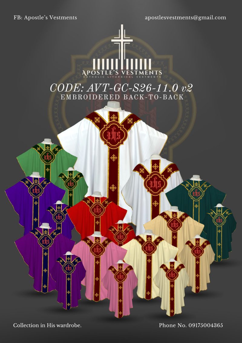 APOSTLE’S VESTMENT GOTHIC CHASUBLE DESIGN (AVT-GC-2026-11.1)
