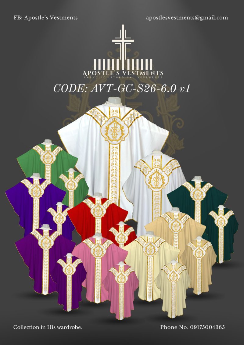 APOSTLE'S VESTMENTS GOTHIC CHASUBLE SET DESIGN (AVT-GC-26-0006)