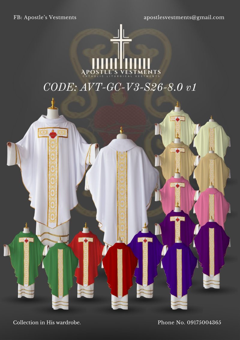 APOSTLE'S VESTMENT GOTHIC CHASUBLE DESIGN (AVT-GC-V3-2026-8.0)