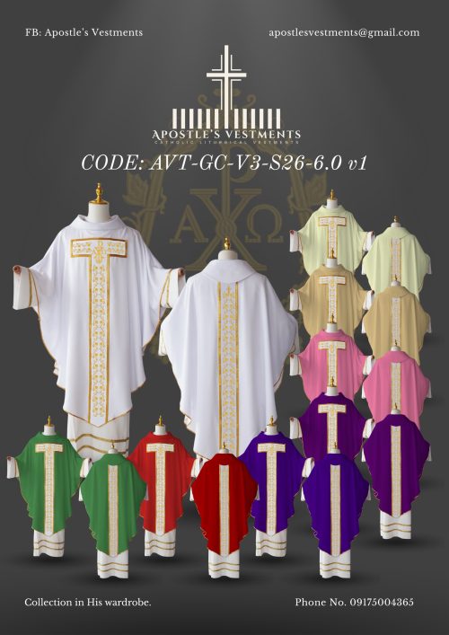 APOSTLE'S VESTMENTS GOTHIC CHASUBLE SET DESIGN (AVT-GC-V3-26-0006)