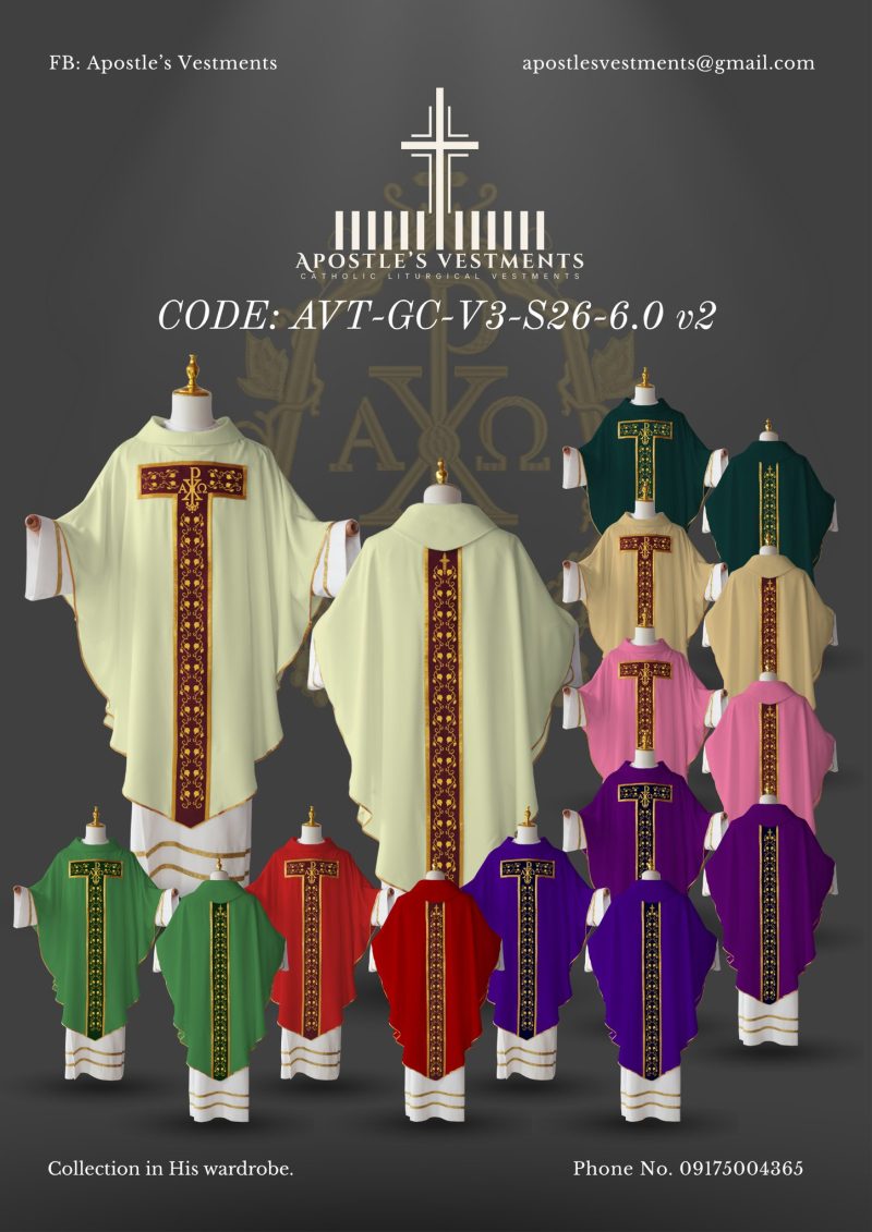 APOSTLE'S VESTMENTS GOTHIC CHASUBLE SET DESIGN (AVT-GC-V3-26-0006)