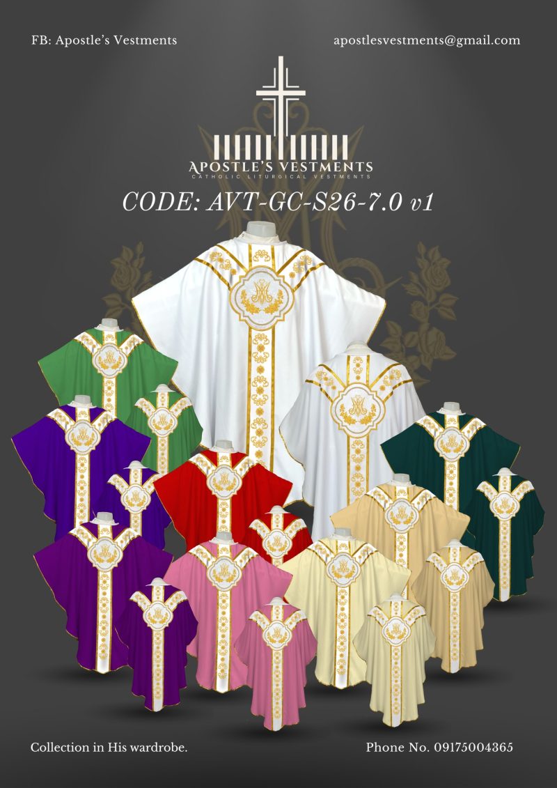 APOSTLE'S VESTMENT GOTHIC CHASUBLE DESIGN (AVT-GC-26-7.0)