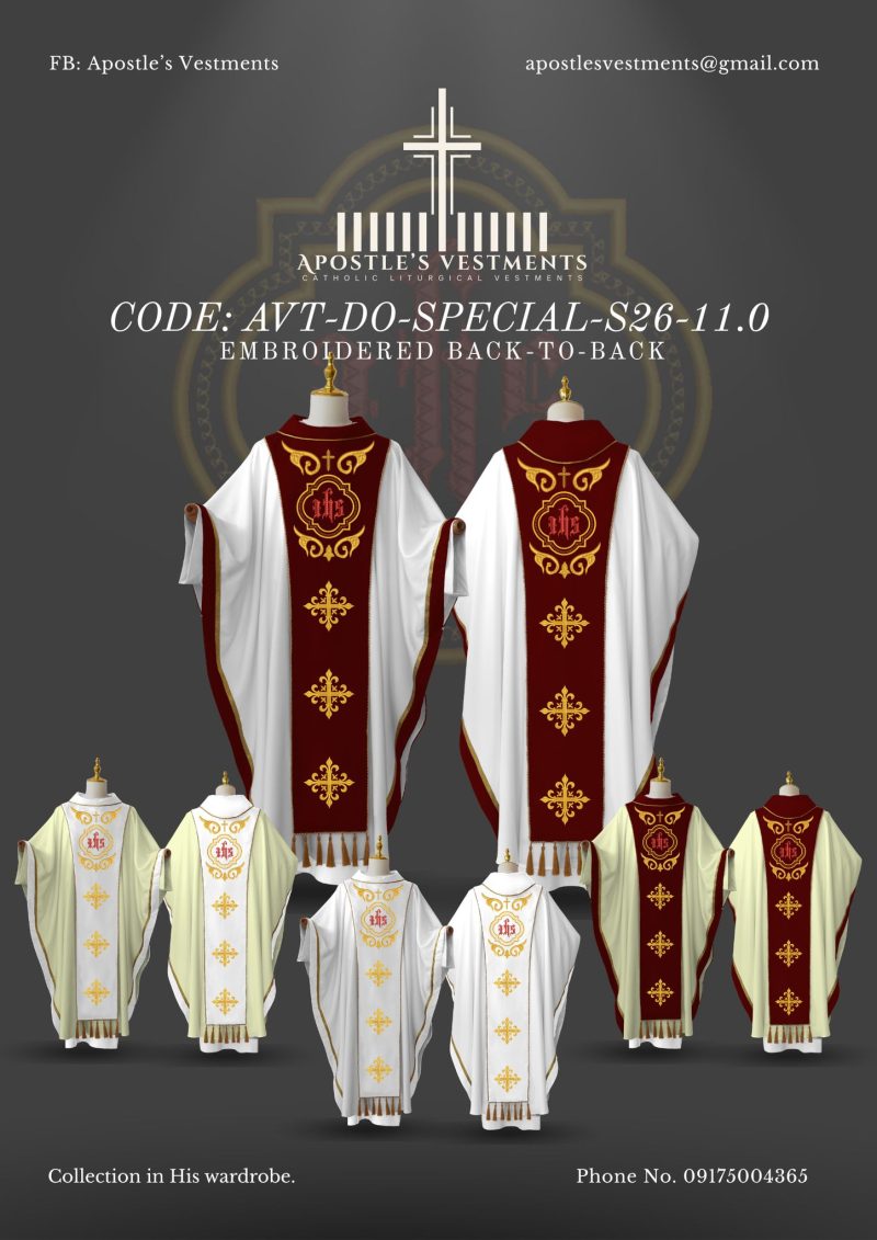 APOSTLE’S VESTMENT DETACHABLE ORPHREY DESIGN (AVT-DO-SPECIAL-2026-11.0)
