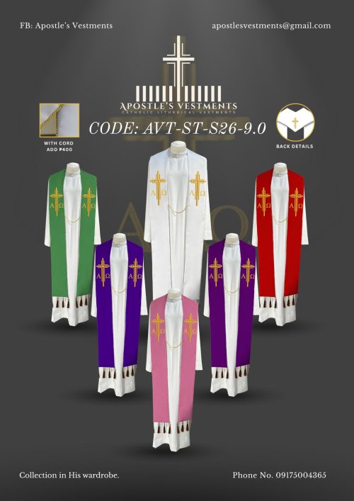 APOSTLE’S VESTMENT STOLE DESIGN (AVT-ST-2026-9.0)