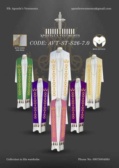 APOSTLE'S VESTMENT STOLE DESIGN (AVT-ST-26-7.0)