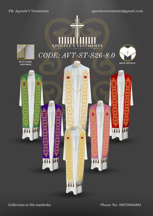 APOSTLE'S VESTMENT STOLE DESIGN (AVT-ST-2026-8.0)
