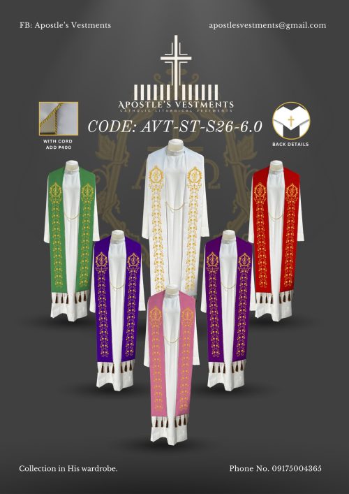 APOSTLE'S VESTMENTS STOLE SET DESIGN (AVT-ST-26-0006)