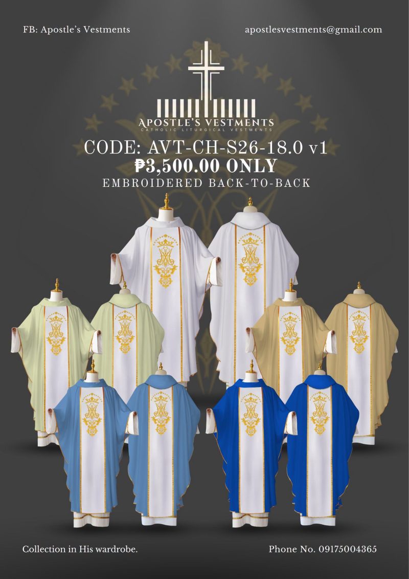 APOSTLE’S VESTMENT CHASUBLE DESIGN (AVT-CH-26-18.0)