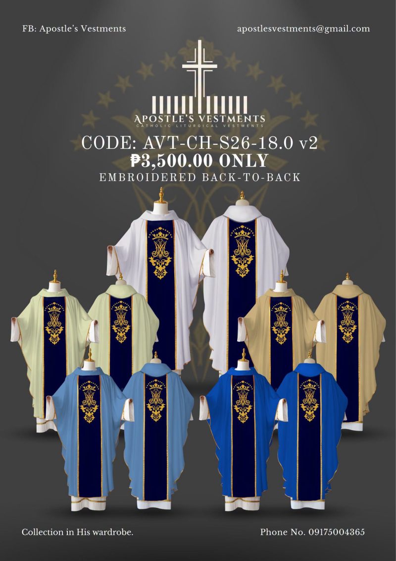 APOSTLE’S VESTMENT CHASUBLE DESIGN (AVT-CH-26-18.0)