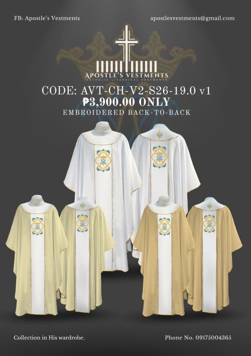 APOSTLE’S VESTMENT CHASUBLE V2 DESIGN (AVT-CH-V2-26-19.0)