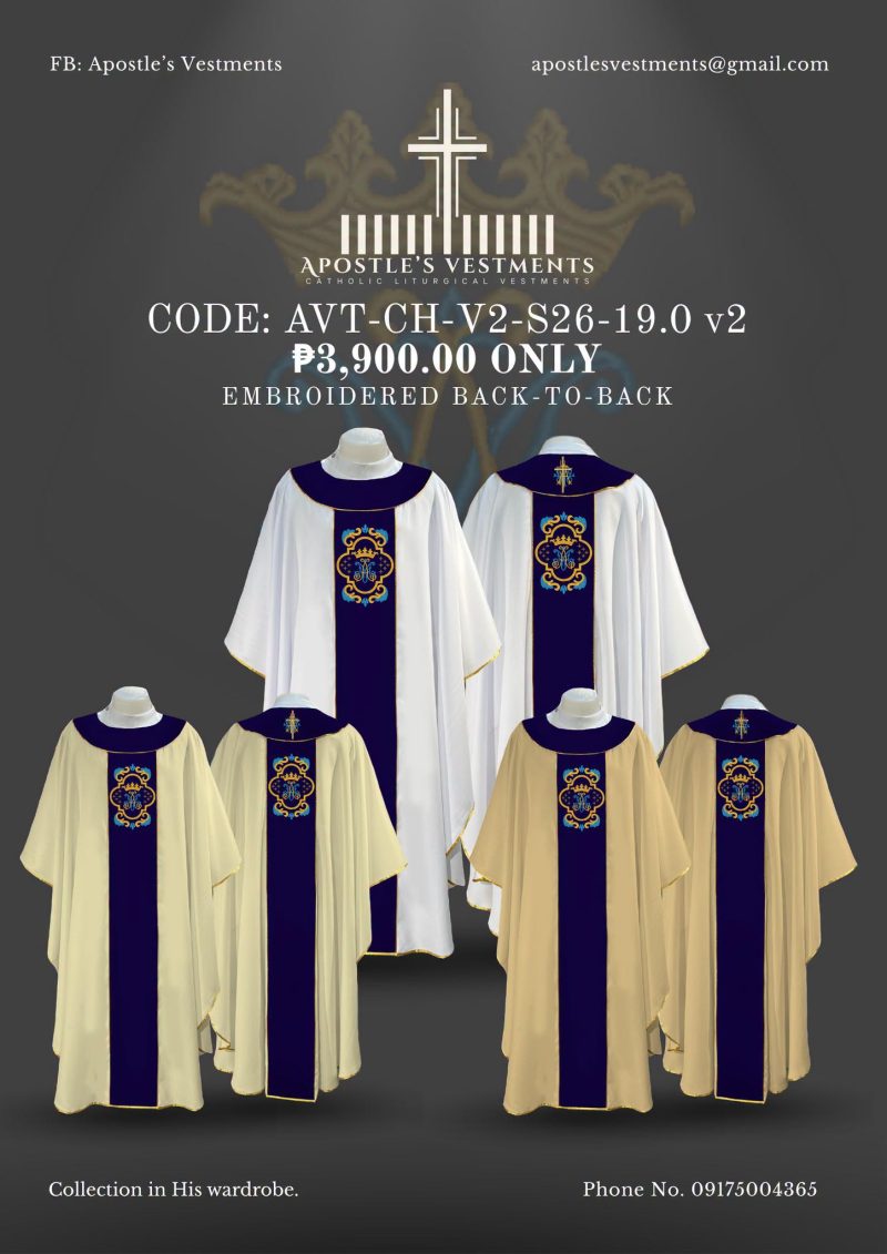 APOSTLE’S VESTMENT CHASUBLE V2 DESIGN (AVT-CH-V2-26-19.0)