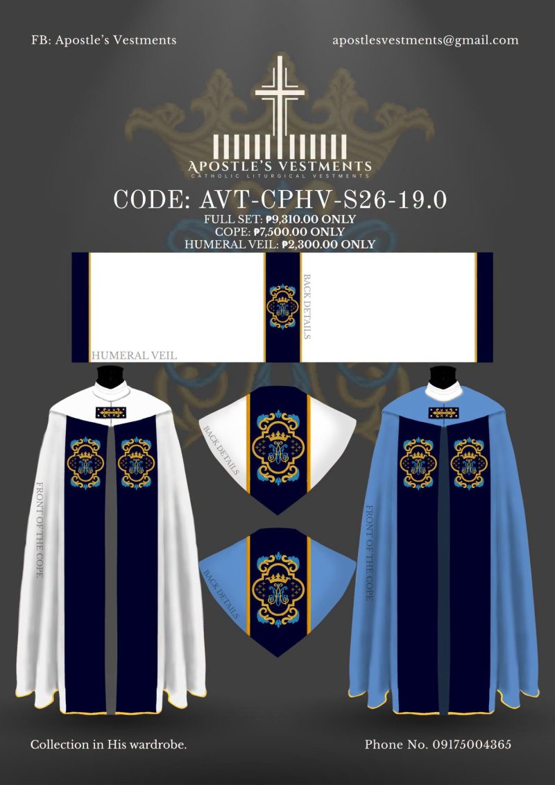 cphv 19 APOSTLE’S VESTMENT COPE AND HUMERAL VIEL DESIGN (AVT-CPHV-26-19.0)