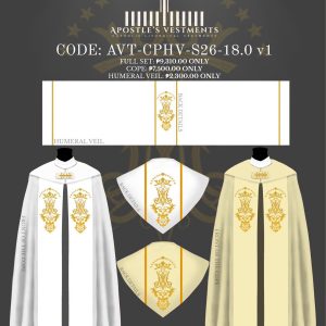 APOSTLE’S VESTMENT COPE AND HUMERAL VIEL DESIGN (AVT-CPHV-26-18.0)