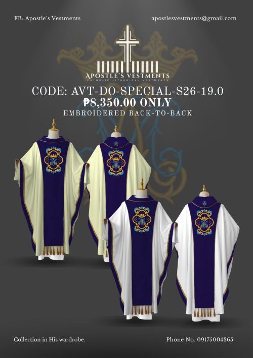 detachable 19 APOSTLE’S VESTMENT DETACHABLE ORPHREY DESIGN (AVT-DO-SPECIAL-26-19.0)