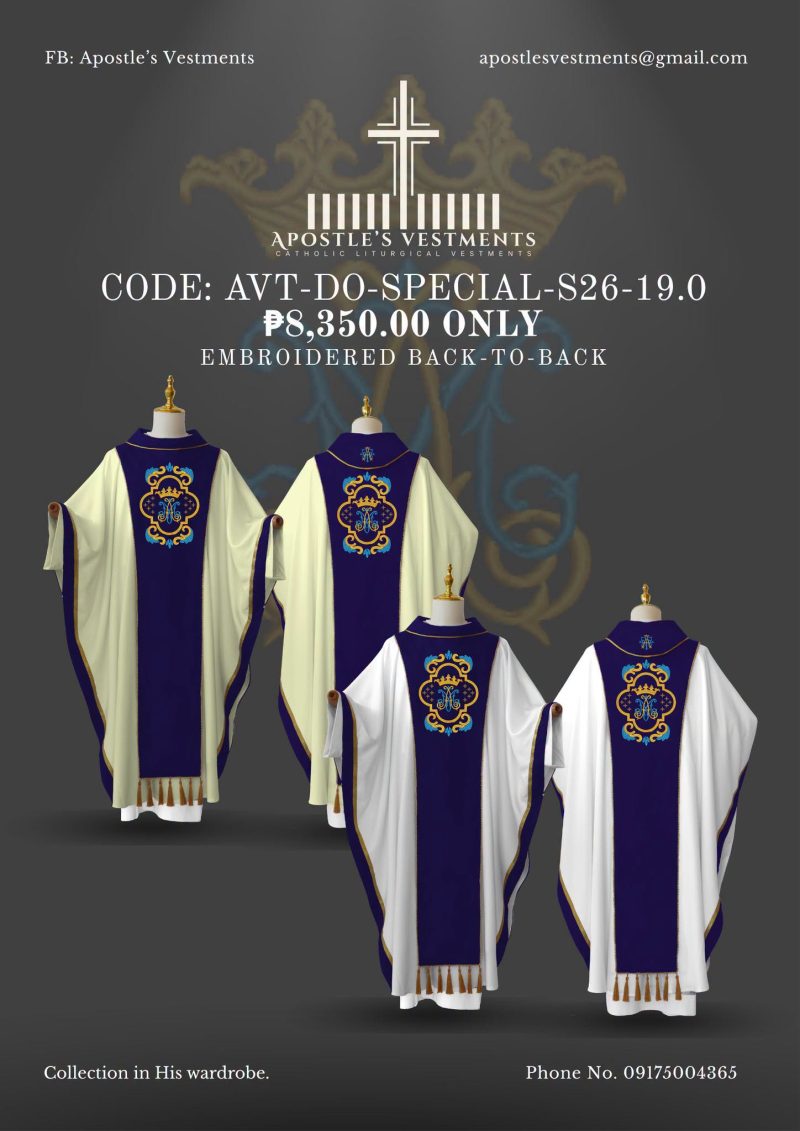 APOSTLE’S VESTMENT DETACHABLE ORPHREY DESIGN (AVT-DO-SPECIAL-26-19.0)