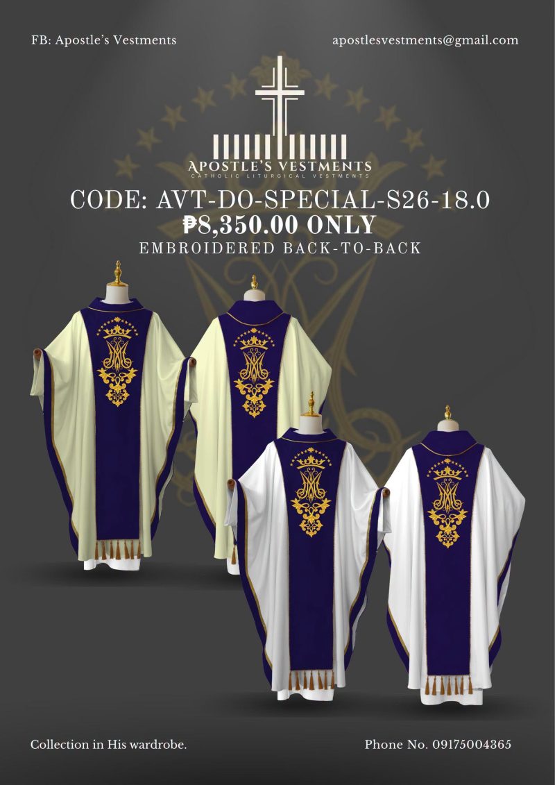 APOSTLE’S VESTMENT DETACHABLE ORPHREY DESIGN (AVT-DO-26-18.0)
