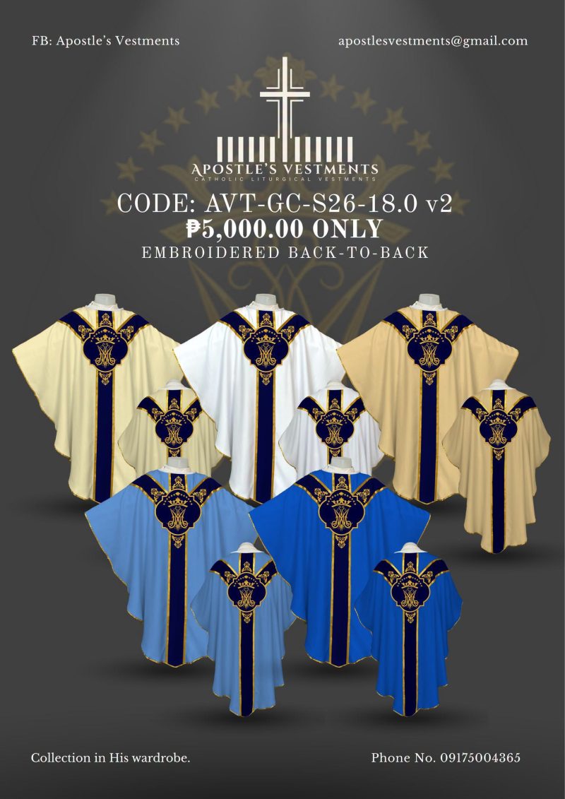 APOSTLE’S VESTMENT GOTHIC CHASUBLE DESIGN (AVT-GC-26-18.0)