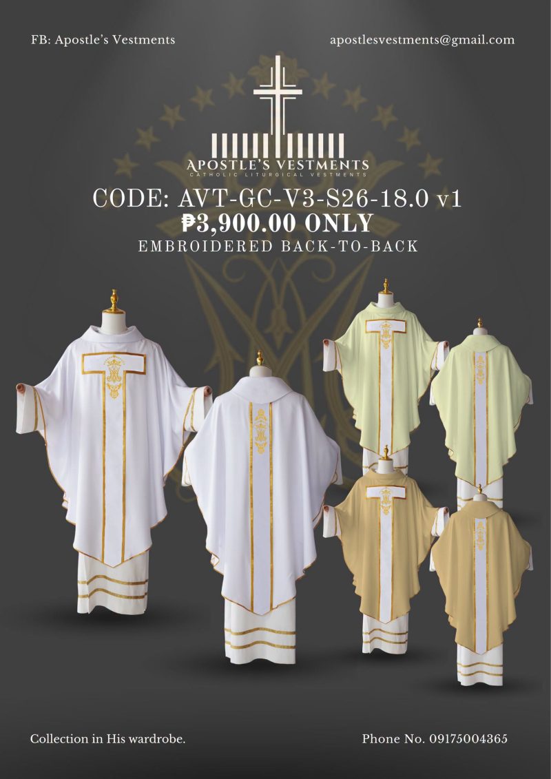 APOSTLE’S VESTMENT GOTHIC CHASUBLE V3 DESIGN (AVT-GC-V3-26-18.0)