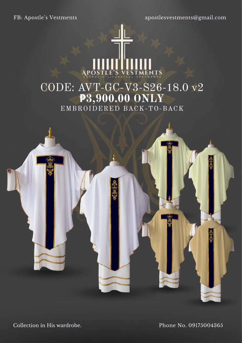 APOSTLE’S VESTMENT GOTHIC CHASUBLE V3 DESIGN (AVT-GC-V3-26-18.0)