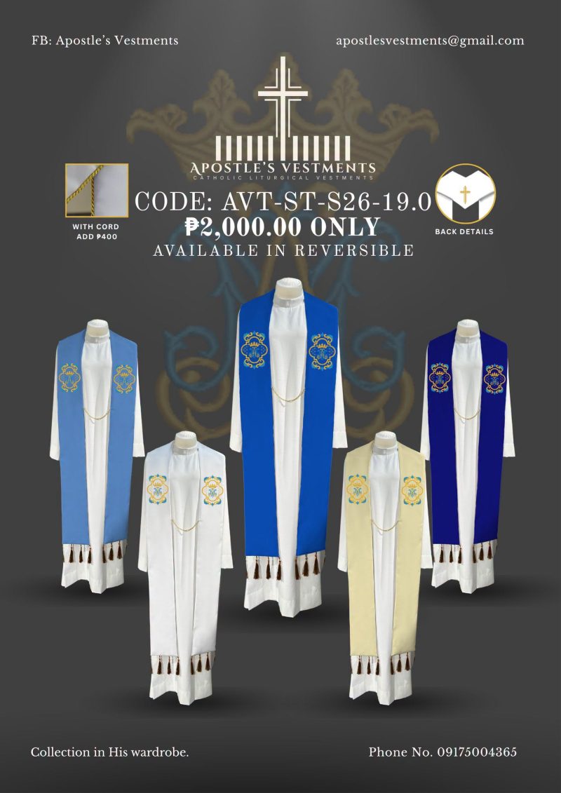 APOSTLE’S VESTMENT STOLE DESIGN (AVT-ST-26-19.0)